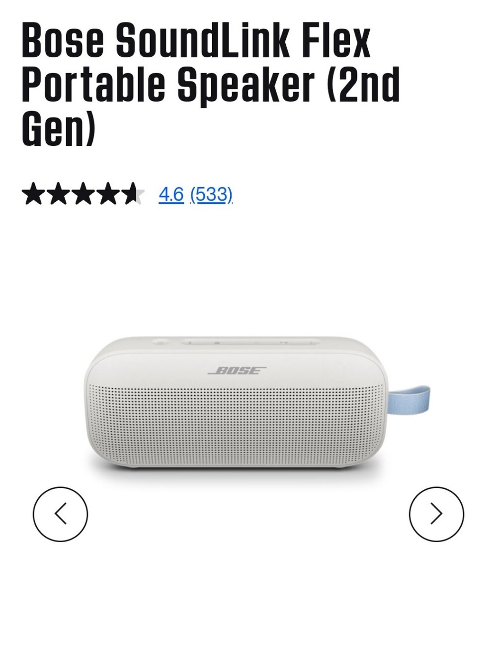 Bose Portable Speaker - White Smoke